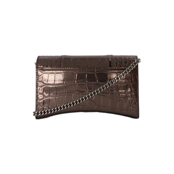 Hourglass Wallet on chain - Balenciaga - Leather - Dark Bronze - Picture 3 of 4